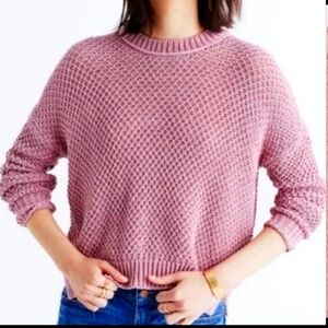 Madewell French Quarter Pullover Sweater Pink Knit
